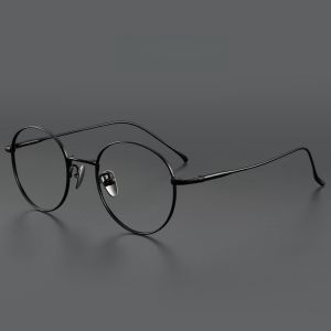 FIRADA Vintage Comfortable Eyeglasses Fashion Round Pure Titanium Eyewear Luxury Prescription Glasses Frame For Men Women ST1644