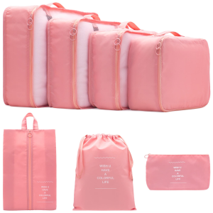 Travel Luggage Suitcase Organizer storage bag 7pcs set Clothes Storage Bags packing cube travel Luggage Organizer pouches for toiletries travel kit shoes underwear drawstring cube large capacity with zipper protector cover thickened lock waterproof