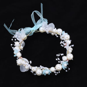 【X.Z.MOONLIGH】1Set Romantic Inlaid Imitation Pearls Flower Wreaths Headband / Exquisite Handmade Rhinestone Alloy Floral Headwear / Children Adult