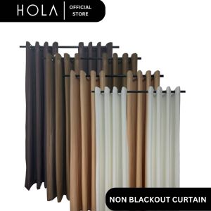 HOLA Basic Plain Ring Curtain - Neutral Shades  Sold Per Piece  Non Blackout  85-90% Shade  Medi