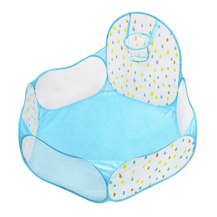Portable foldable baby playpen children ball pit with basketball hoop
