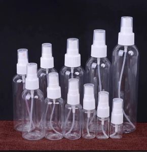 KOZI 5ML/10ML/20ML/30ML/50ML/60ML/100ML PET PLASTIC SPRAY Fine BOTTLE clear mist spray bottle small disinfection spray can travel dispenser bottle Alcohol cosmetics spray bottle portable empty bottle