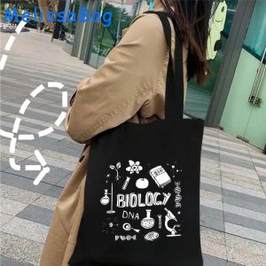 Cute Science Print Gift Biology Funny Aesthetic Medicine Anatomy Body Love Heart Canvas Shoulder Tote Bag Shopper Cotton Handbag