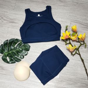 Bộ đồ tập gym yoga aerobic thể thao nữ bao gồm áo bra kèm mút và quần dài lưng cao chất liệu thun poly BINSPORTS BD212