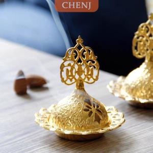 [COD] CHENJ กระถางธูปหอมกลวงทรงหอคอยสีทองสไตล์อาหรับกระถางธูปสำหรับบ้านโรงแรมธูปเครื่องประดับโยคะ