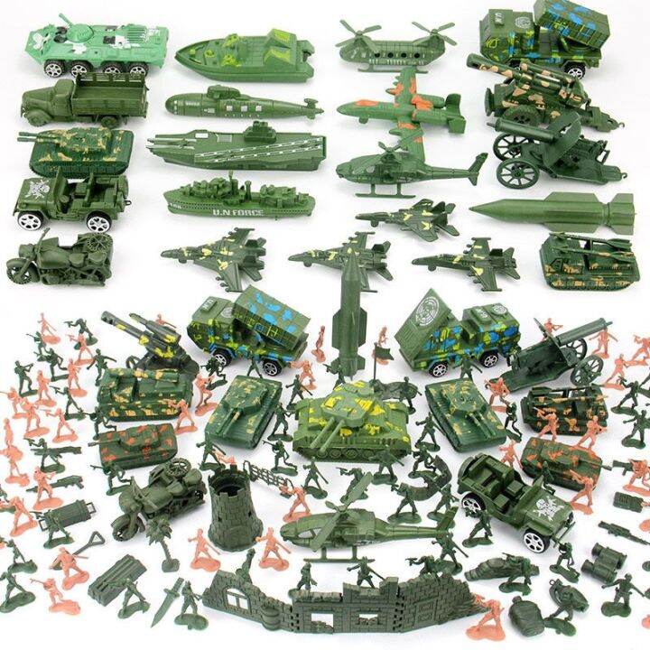 Nostalgic World War II soldier military model children's toy set sand ...