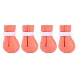 OUTOPEN 4PCS Anti-Scratch Cat Bath Wash Boots Soft Silicone Adjustable Cat Claw Protector Pet Supplies Waterproof Pet Cat Shoes Pet Grooming