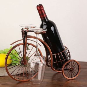HJKL Vintage Metal European Style Decorative Retro Home Decoration Kitchen Organizer Wine Rack Wine Bottle Holder Wine Display Stand