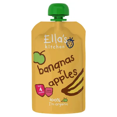 Ellas Kitchen Organic Apples and Bananas 6+ Months Baby Food