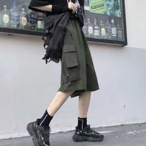 COD  Lima Suku Versi Korea Seluar Pendek Pakaian Kerja Seluar Nipis Lelaki dan Wanita Kelihatan Kurus Longgar Musim Panas Seluar Kasual Kaki Lebar Lurus Bera  Sem