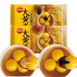 บัวลอยงาดํา ข้าวรูบาร์บและน็อคคิถั่วลิสง บัวลอยงาดําแช่แข็ง ข้าวรูบาร์บและน็อคคิงาดํา 454g 15 ชิ้น