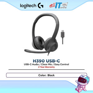 Logitech H390 USB-C Computer Headset with Enhanced Digital Audio and In-Line Controls | Noise Cancelling Microphone
