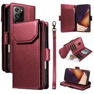 เคสเคสแบบพับปิดได้กระเป๋าสตางค์แม่เหล็กสำหรับ Samsung Galaxy Note 20 / Note 10 / Note 10 Plus / Note 9 / Note 8 11ช่องเสียบบัตร