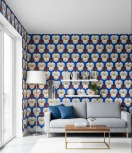 Wallpaper Sticker Batik Pink Bunga Ungu