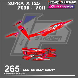 SUPRA X125 2008-2011  (COD) STIKER STRIPING MOTOR HONDA SUPRA X125  HOLOGRAM DAN TRANSPARAN