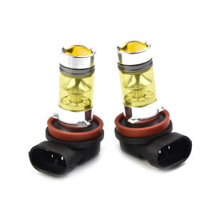SEPASANG 2pcs mobil led Lampu Kabut Led H11 H8 4300K 100W 1500LM Super Terang Warna Kuning PUITH