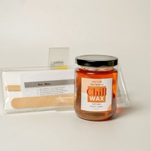 Chillwax Premium Organic Hair Removal Kit - Painless Smooth Skin Travel-Friendly Wax Strips & Spatulas