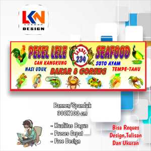 Spanduk Banner Pecel lele Seafood custom model a