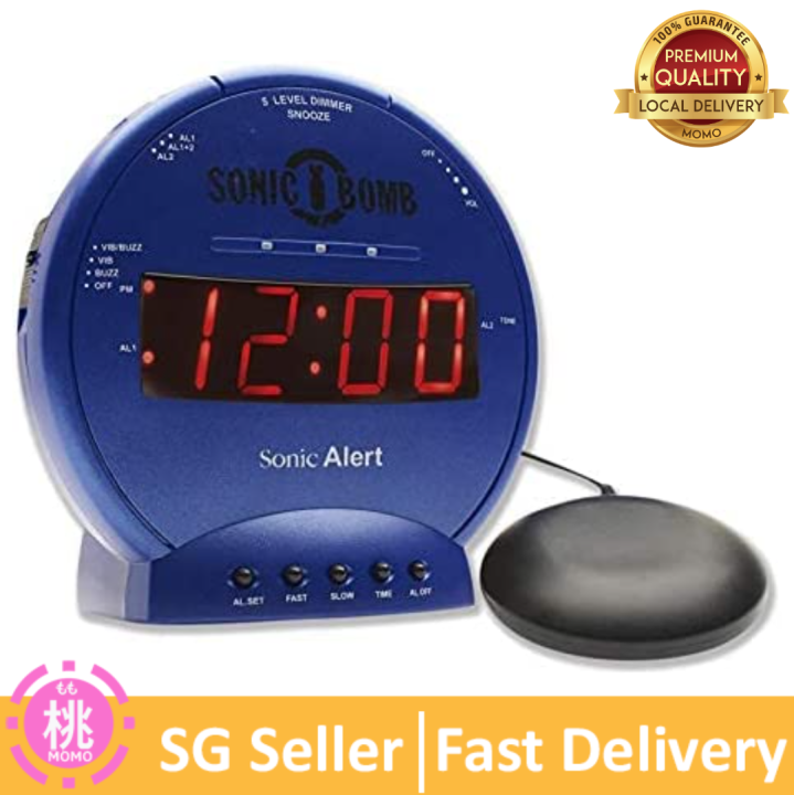 Sonic Bomb Dual Extra Loud Alarm Clock with Bed Shaker Sonic Alert