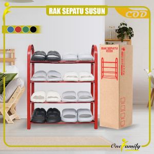 ONE-C807 Rak Sepatu Sandal 4 Tingkat Penyimpanan Multifungsi Bahan Plastik / Rak Susun Portable