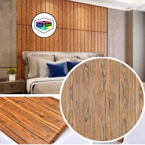 WD Wallpaper Sticker 3D Foam Dinding Kayu Tua 70cm x 70cm Premium Wall Paper Stiker