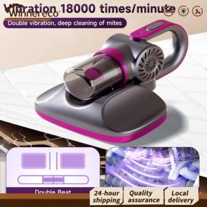 [Winnereco Flagship Mall] 85000Pa Cordless Dust Mite Removal with UVC Light Portable Mopping Machine USB Rechargeable Electric Sweeper for Bed Cleaning