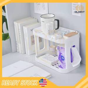 【D126】Rak Penyimpanan Kosmetik Dua Lapis Kreatif Desktop Cosmetic Double-Layer Storage Rack Tissue Holder Shelf Household Bathroom Storage Rack