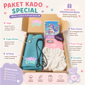 Paket Kado Wanita Aesthetic Isi Hijab Scrunchie Tuspin / Gift Set Cewek Ulang Tahun Murah & Lengkap