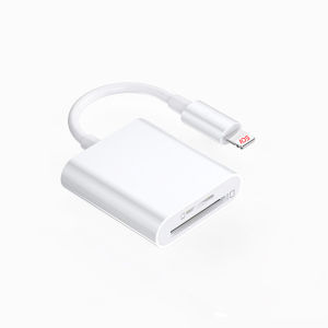 Raimondo Pembaca Speed Kartu Ponsel Adaptor Lightning Adaptor OTG Pembaca Kartu TF+SD 2-in-1