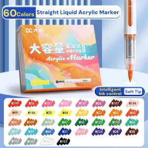 84 Colors Acrylic Marker Pen Straight Liquid Soft Tip Marker Pen Coloring Pen Set Highlighter Pen