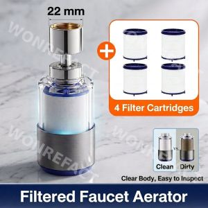 Premium Kitchen Tap Water Filter 0.1 Micron Purifier 360 Swivel Splash-Proof Brass For HDB BTO Sink 22mm