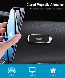 YS Magnet Car Phone Holder Mini Strip Metal Plate Strong Magnet Adsorption Mobile Phone GPS Wall Stander For Iphone Samsung Xiaomi