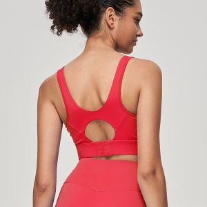 《501》 บราสปอร์ตสำหรับผู้หญิงที่มีแผ่นรองหน้าอกคงที่ ทนแรงกระแทก สวมใส่สบาย ทำจากไลคร่ายืดหยุ่น