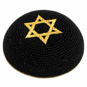 MAYIT Thêu hình ngôi sao David Mũ Kippah của người Do Thái dành cho nam giới Thoáng khí Hình tròn Mũ dân tộc dệt   Mũ trùm đầu Mũ len Dịp cầu nguyện