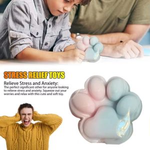 COPOTIYA Kneading Cat Paw Squeeze Toy Silicone Soft Cat Paw Pinch Toy Cute 3D Cat Paw Fidget Toy Children