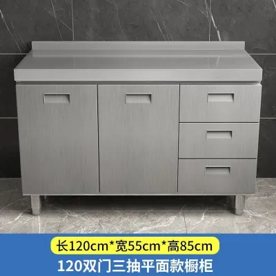 【No Need Installation】304 Stainless Steel Kitchen Cabinet Simple Stove Integrated Storage Cupboard Household Small