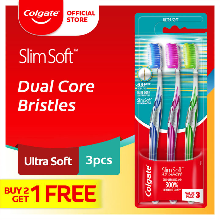 Colgate Slim Soft Advanced Ultra Soft Toothbrush Value Pack (Assorted