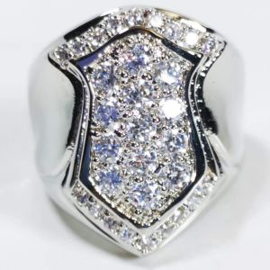 Batu cincin pria White ZIRCON berlian TABUR ring STAMPLE bentuk