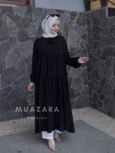 Muazara - Rachel Long Dress | Dress Muslim Busui Friendly Terbaru LD 110 cm