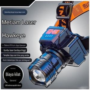 Headlamp F151 model 500W Senter Kepala Super Terang 5000 Lumen Pengisian Type-C 5 Mode Cahaya Lampu Kepala