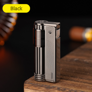Adjustable Flame Metal Windproof Lighter Luxury Refillable Butane Torch with Gift Box for Men BLM