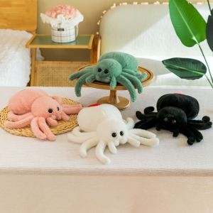 MMLUCK Thú Cưng bò Đồ chơi nhồi bông nhện mô phỏng Nhện đen Thú nhồi bông Đồ chơi nhồi bông bò sát nhện Quà sinh nhật 25cm Đồ chơi trẻ em