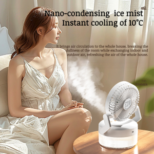 Desktop Humidifying Fan Spray Office Fan Mute Electric Small Fan Dormitory Outdoor Humidifying Fan
