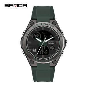 SANDA Fashion Sports Brand Womens Watches Multifunction Military Waterproof Complete Calendar Quartz Digital Casual Clock Watch