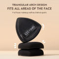 GECOMO PU Leather Makeup Puff ,Triangular Arc Design, Save Liquid Foundation Quickly Makeup Application. 