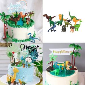 Dinosaurs Cake Toppers Toy Set Dino Theme Cake Decor for Birthday Party