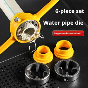 Eden 6PCS PVC Steel Threads On Water Pipes Manual Hand Tool Plastic Pipe Set 1 NPT Tube