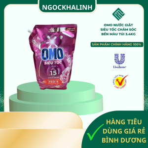 Nước giặt Omo siêu tốc chăm sóc bền màu túi 3.4kg