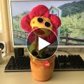 Douyin Online Influencer Enchanting Flower SUNFLOWER Play the Saxophone Sunflower Dancing Singing Children's Toy Plush. 