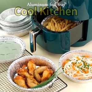 50PCS Aluminum Foil Food Containers Disposable Baking Tray Loaf Cake Pan Meal Prep Box